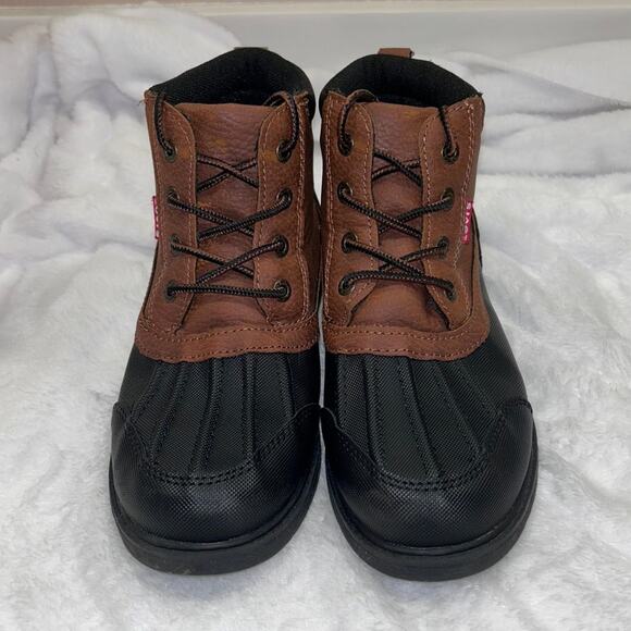 Levi's Other - Levi’s Kids Duck Boots Brown Black Ankle Boots Size 4 Waterproof Style